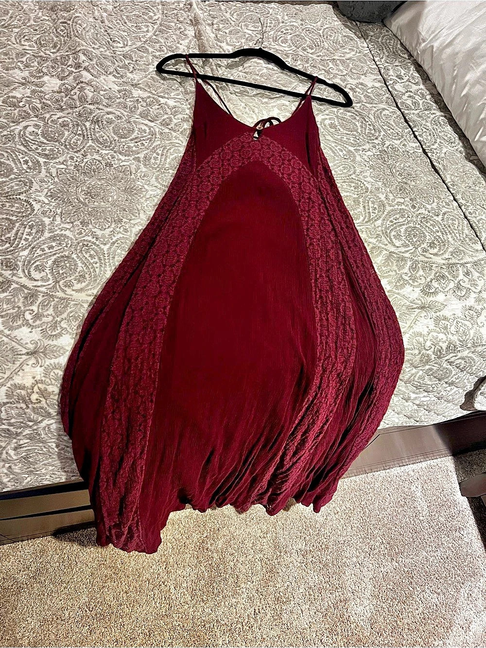 Free People Trail of Flowers Maxi Dress Burgundy Size XS